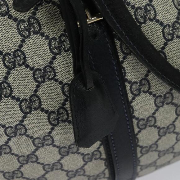 GUCCI GG Supreme Boston Bag Pvc Navy Gold - Picture 15 of 16